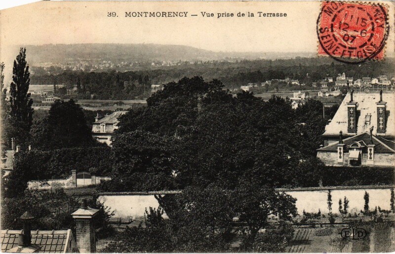Carte postale ancienne Montmorency vue prise de la Terrasse à Montmorency