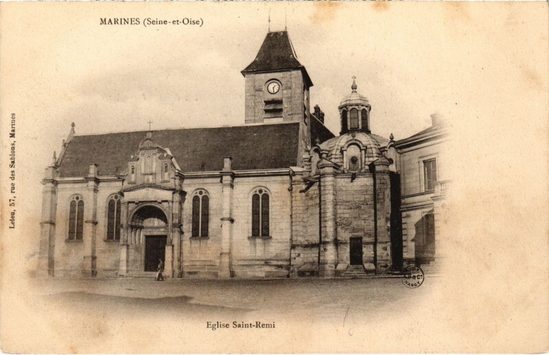 Carte postale ancienne Marines Eglise Saint-Remi à Marines