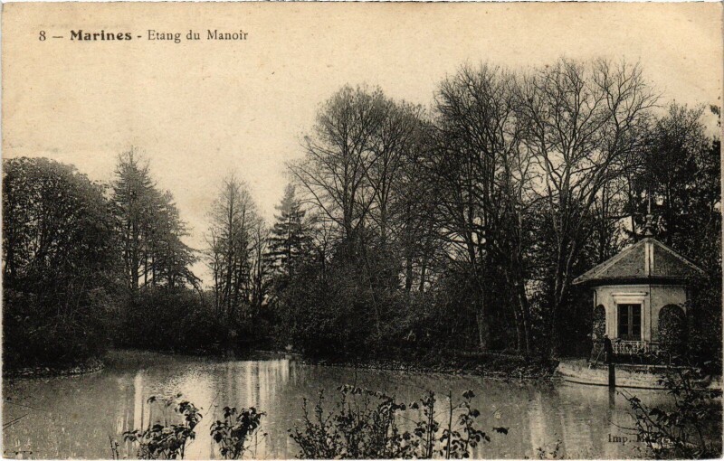 Carte postale ancienne Marines Etang du Manoir à Marines