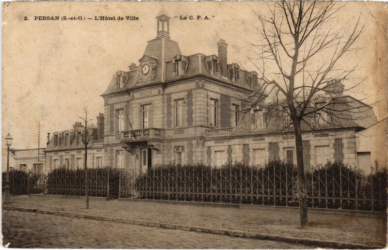 Carte postale ancienne Persan Hotel de Ville à Persan