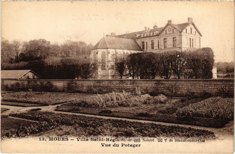 Carte postale ancienne Mours Villa Saint-Regis vue du Potager à Mours