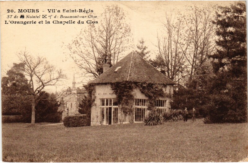 Carte postale ancienne Mours Villa Saint-Regis Orangerie et Chapelle du Clos à Mours