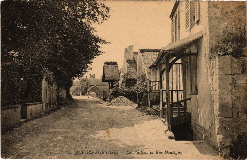 Carte postale ancienne Auvers Les Vallees la Rue Daubigny