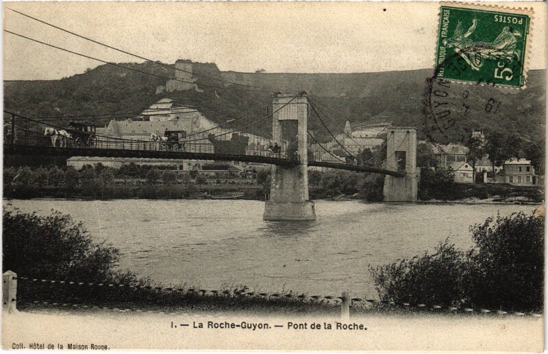 Carte postale ancienne La Roche Guyon Pont de la Roche à La Roche-Guyon