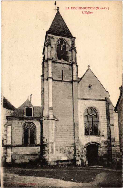 Carte postale ancienne La Roche Guyon Eglise à La Roche-Guyon
