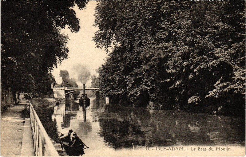 Carte postale ancienne L'Isle Adam Le Bras du Moulin à L'Isle-Adam