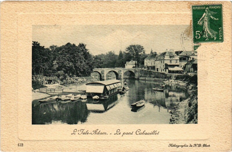Carte postale ancienne L'Isle Adam Le pont Cabouillet à L'Isle-Adam