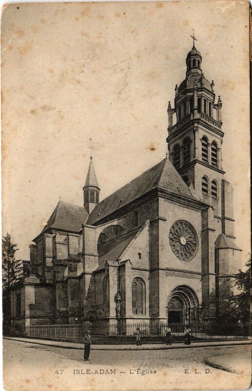 Carte postale ancienne L'Isle Adam Eglise à L'Isle-Adam