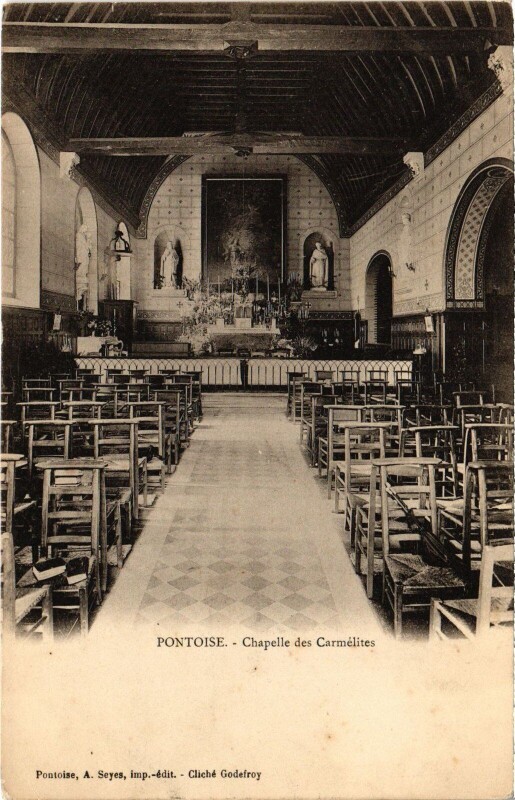 Carte postale ancienne Pontoise Chapelle des Carmelites à Pontoise