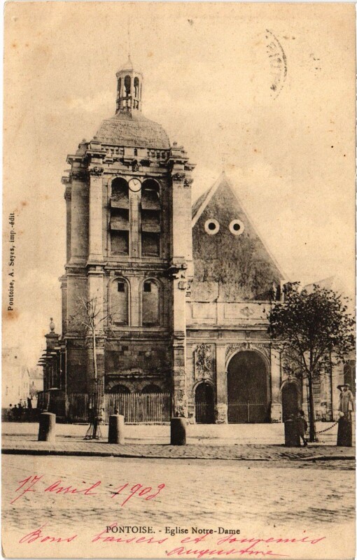 Carte postale ancienne Pontoise Eglise Notre Dame à Pontoise