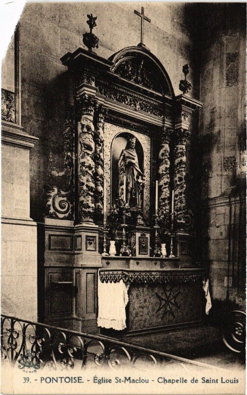 Carte postale ancienne Pontoise Eglise Saint-Maclou Chapelle de Saint-Louis à Pontoise