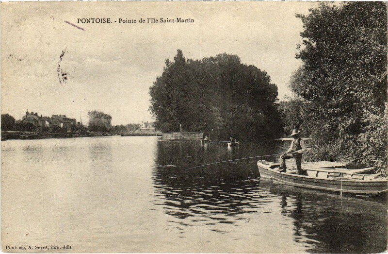 Carte postale ancienne Pontoise Pointe de l'Ile Saint-Martin à Pontoise