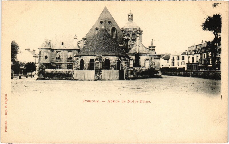 Carte postale ancienne Pontoise Abside de Notre Dame à Pontoise