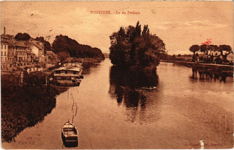 Carte postale ancienne Pontoise Ile du Pothuis à Pontoise
