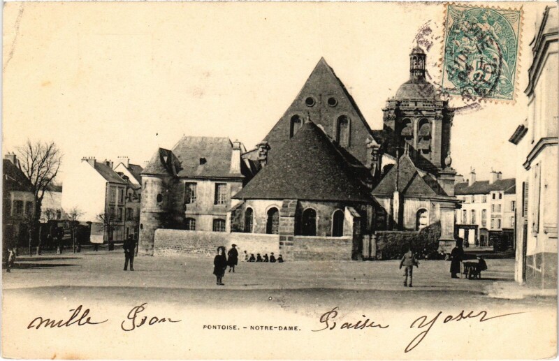 Carte postale ancienne Pontoise Eglise Notre Dame à Pontoise