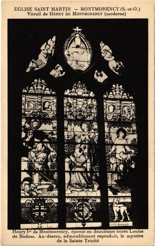 Carte postale ancienne Montmorency Eglise Saint-Martin Vitrail de Henry à Montmorency