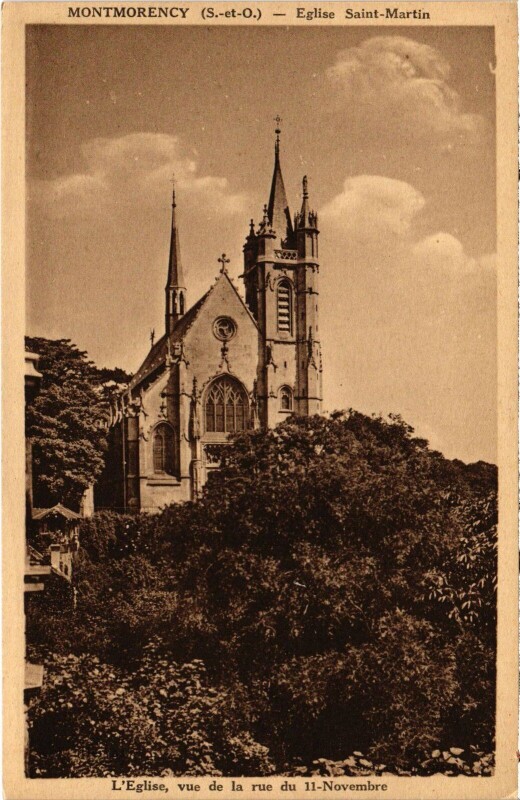 Carte postale ancienne Montmorency Eglise Saint-Martin à Montmorency
