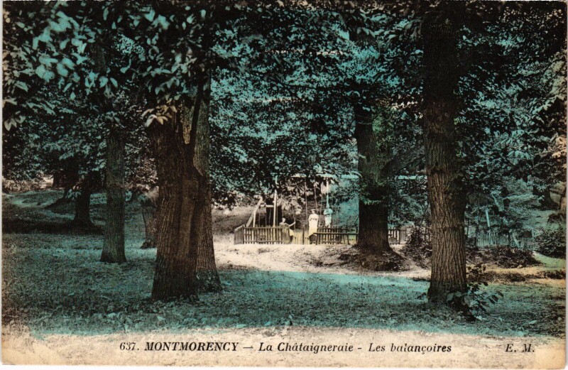 Carte postale ancienne Montmorency La Chataigneraie Les balancoires à Montmorency