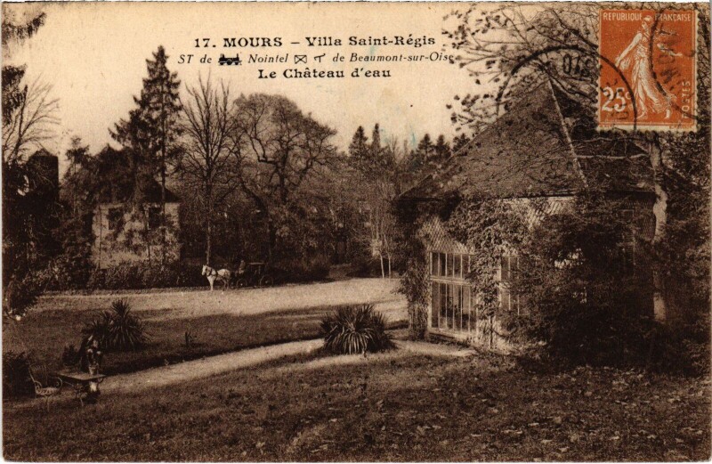 Carte postale ancienne Mours Villa Saint-Regis Le Chateau d'eau à Mours
