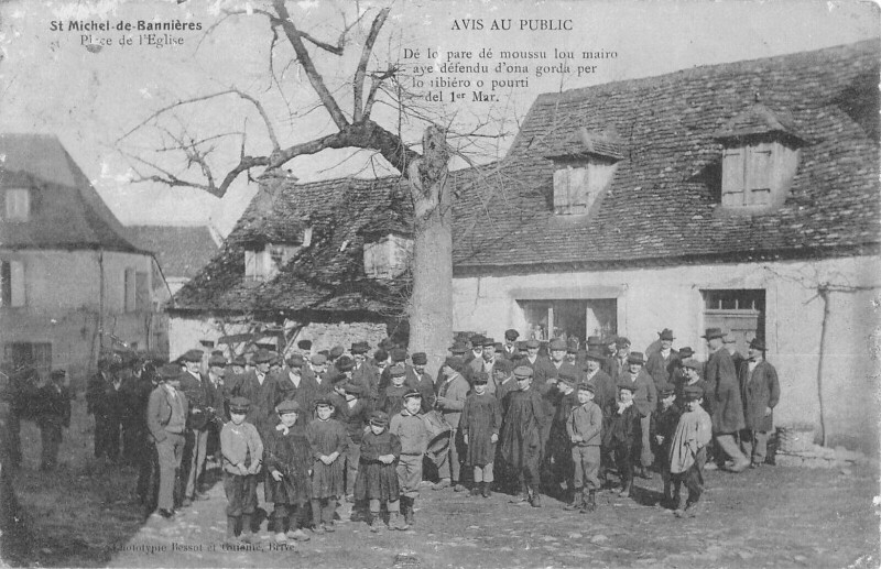 Carte postale ancienne Saint Michel De Bannieres Avis Au Public - cpa rare
