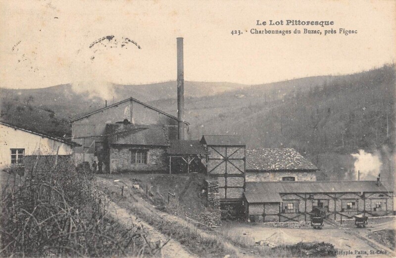 Carte postale ancienne Charbonnages Du Buzac Pres Figeac à Figeac
