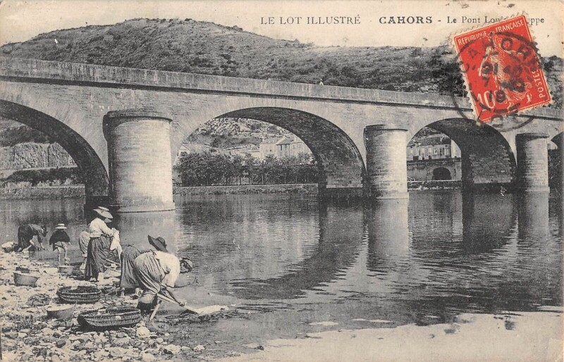 Carte postale ancienne Cahors Le Pont Louis Philippe à Cahors