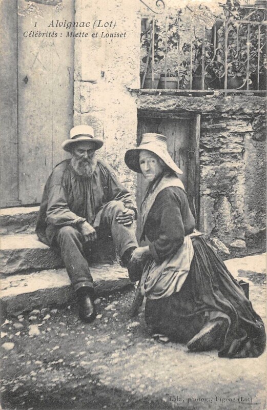 Carte postale ancienne Alvignac Miette Et Louiset Celebrites à Alvignac