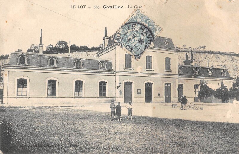Carte postale ancienne Souillac La Gare - cliché rare à Souillac