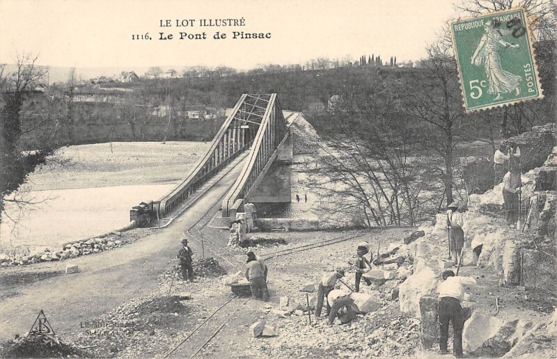 Carte postale ancienne Le Pont De Pinsac - Carrieres - Cpa Rare à Pinsac