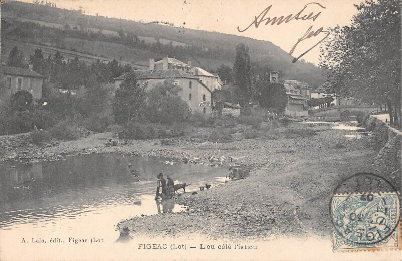 Carte postale ancienne Figeac Lou Cele L'Istiou à Figeac