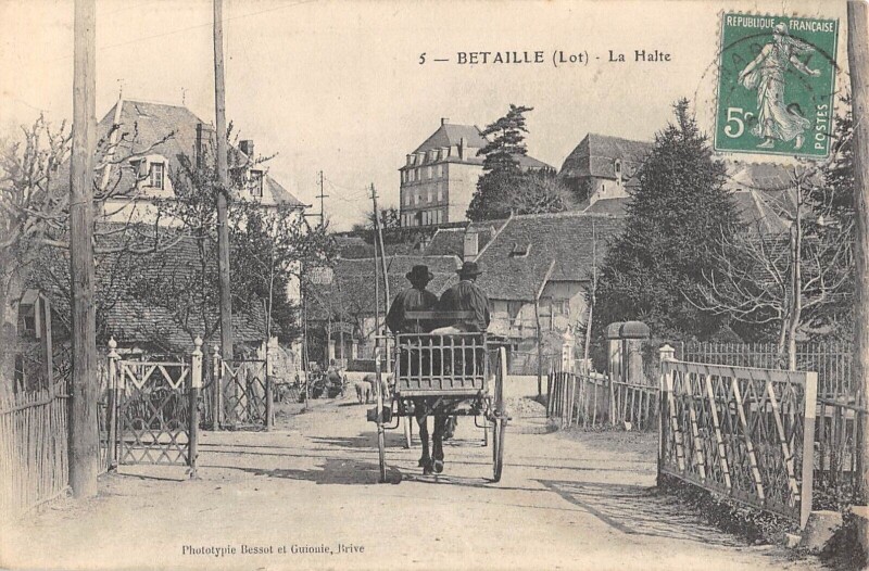 Carte postale ancienne Betaille La Halte - Cliche Rare