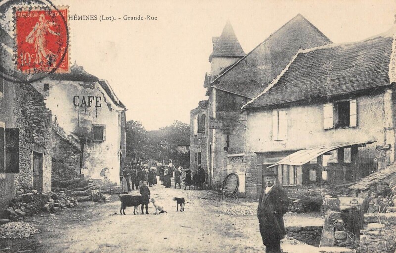 Carte postale ancienne Themines Grande Rue