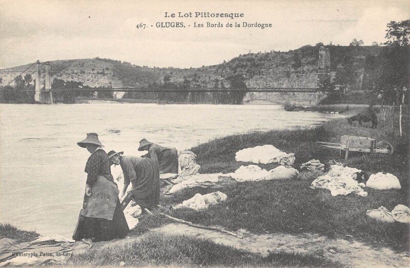 Carte postale ancienne Gluges Les Bords De La Dordogne - Cpa Rare
