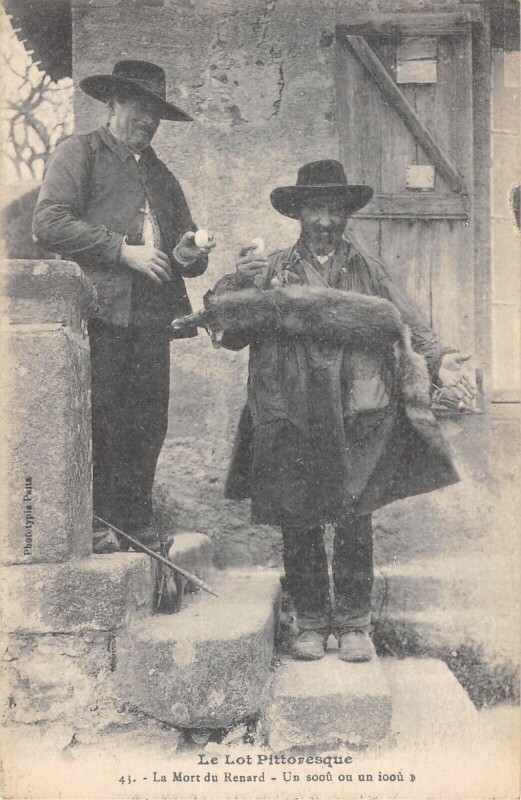 Carte postale ancienne Le Lot La Mort Du Renard