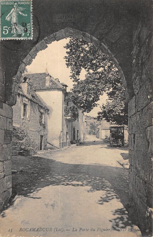Carte postale ancienne Rocamadour Porte Du Figuier à Rocamadour