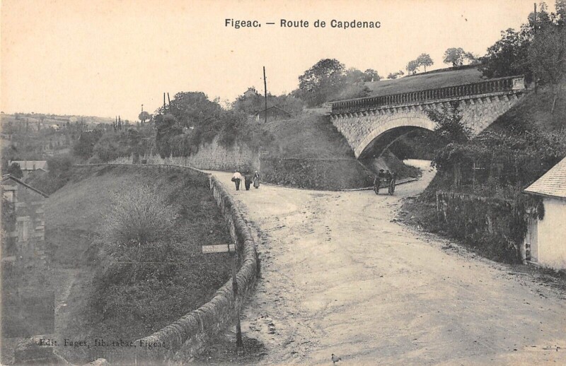 Carte postale ancienne Figeac Route De Capdenac à Capdenac