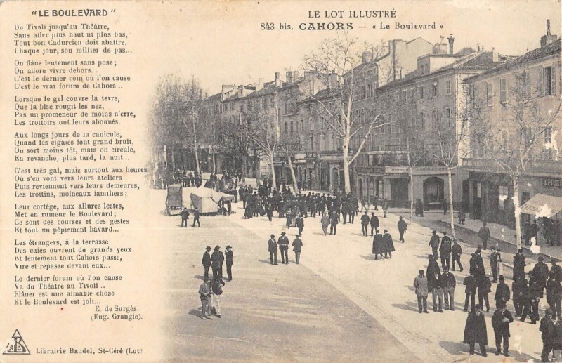 Carte postale ancienne Cahors - Le Boulevard à Cahors