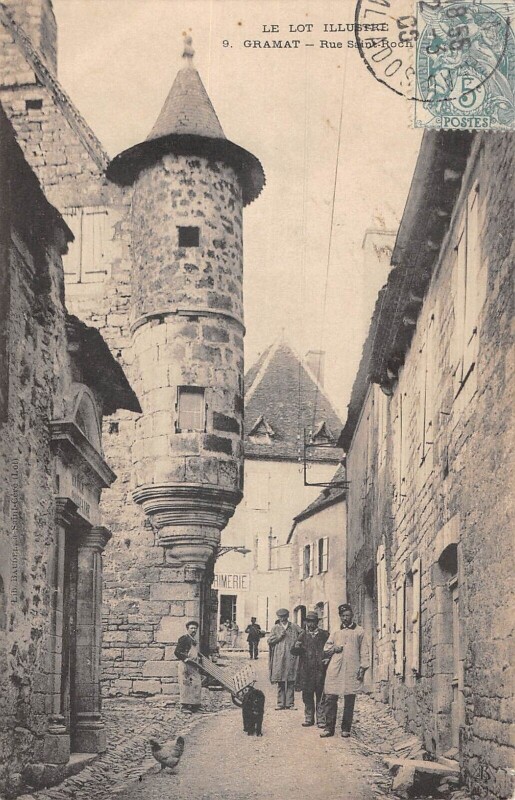 Carte postale ancienne Gramat Rue Saint Roch à Gramat