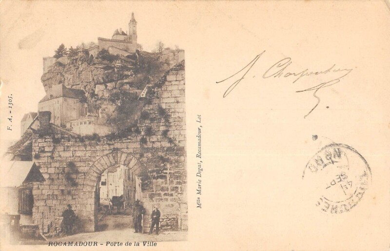 Carte postale ancienne Rocamadour Porte De La Ville à Rocamadour