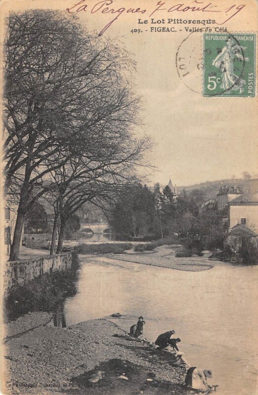 Carte postale ancienne Figeac Vallee Du Cele à Figeac