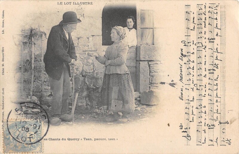 Carte postale ancienne Le Lot Illustre Les Chants Du Quercy Tsan Paoure Tsan