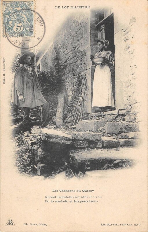 Carte postale ancienne Le Lot Illustre Les Chansons Du Quercy Isobeletto