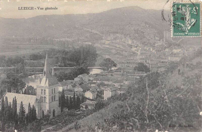 Carte postale ancienne Luzech Vue Generale à Luzech