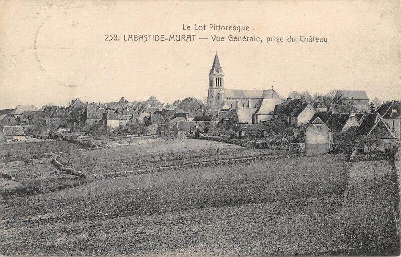Carte postale ancienne Labastide Murat Vue Generale Prise Du Chateau