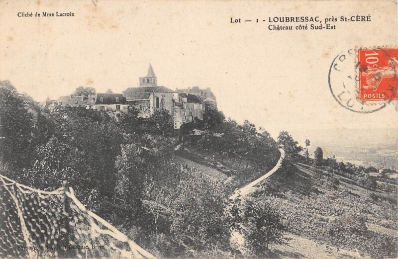 Carte postale ancienne Loubressac Chateau Cote Est à Loubressac