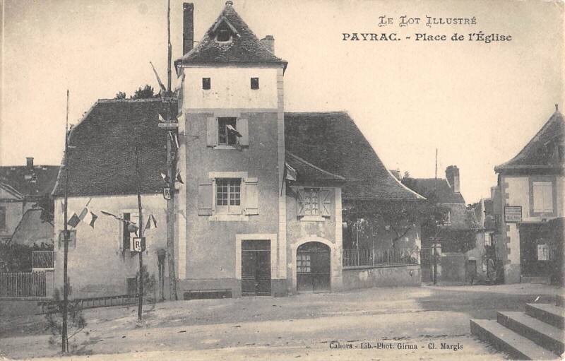 Carte postale ancienne Payrac Place De L'Eglise à Payrac