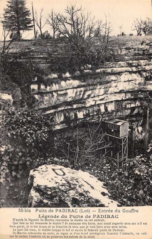 Carte postale ancienne Puits De Padirac Entree Du Gouffre à Padirac