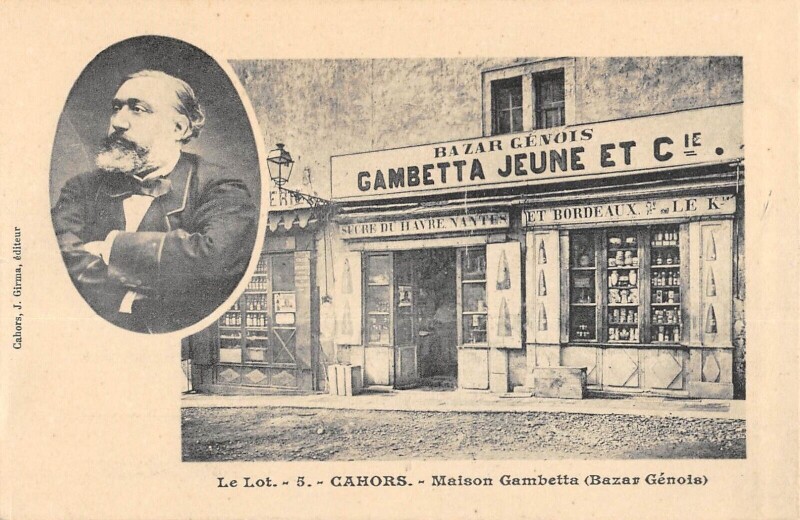 Carte postale ancienne Cahors Bazar Genois à Cahors