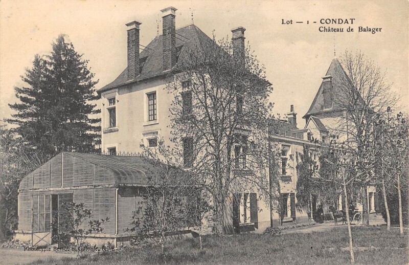 Carte postale ancienne Condat Chateau De Balager à Condat