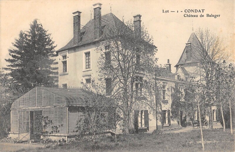 Carte postale ancienne Condat Chateau De Balager à Condat